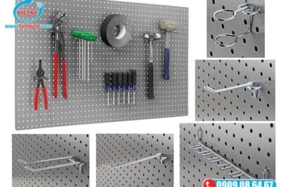 Tấm Nhôm Đục Lỗ Pegboard: Kệ Trưng Bày, Showroom, Garage Organizer