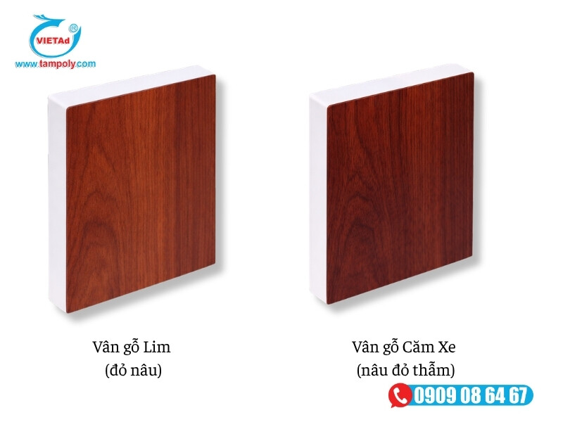 Tấm pima vân gỗ Lim đỏ nâu tông màu thẫm ấm áp, Vân gỗ Căm Xe nâu đỏ thẫm tân cổ điển