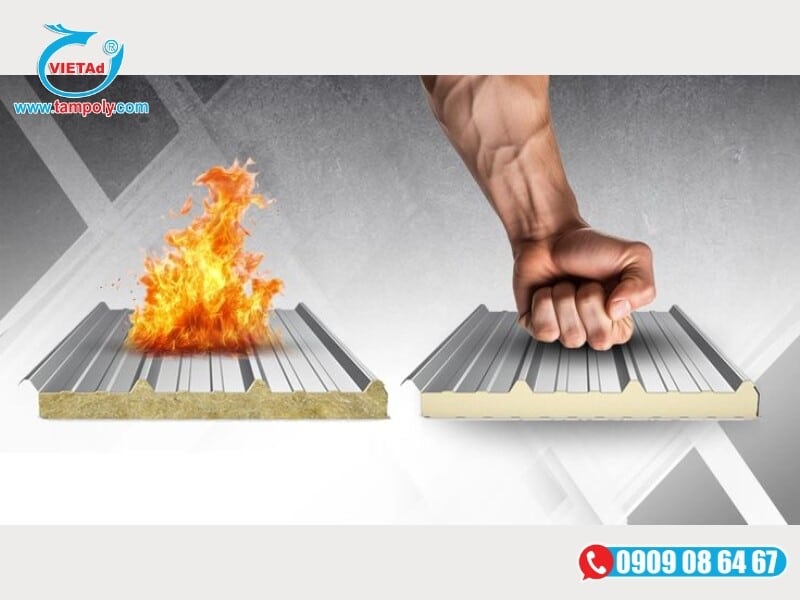 Tấm panel chống cháy 150 phút đạt chuẩn EI 150 PCCC, cách nhiệt và chịu lực mạnh