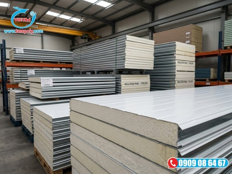 Vật Liệu Tấm QCV cung ứng số lượng lớn panel cách nhiệt chính hãng, đầy đủ chứng chỉ chất lượng