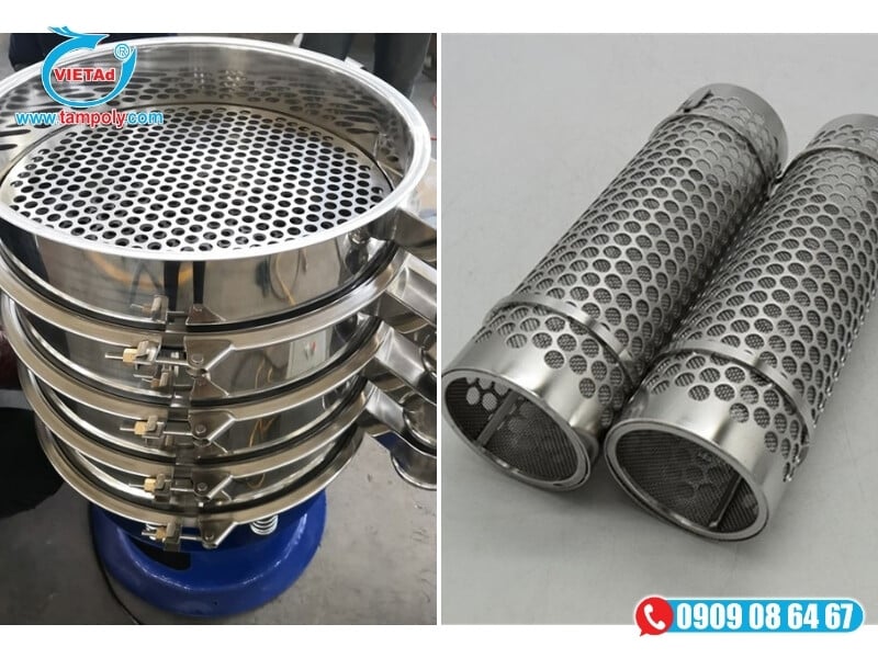 Hệ thống lọc và lưới từ chất liệu Inox được gia công đục lỗ theo yêu cầu