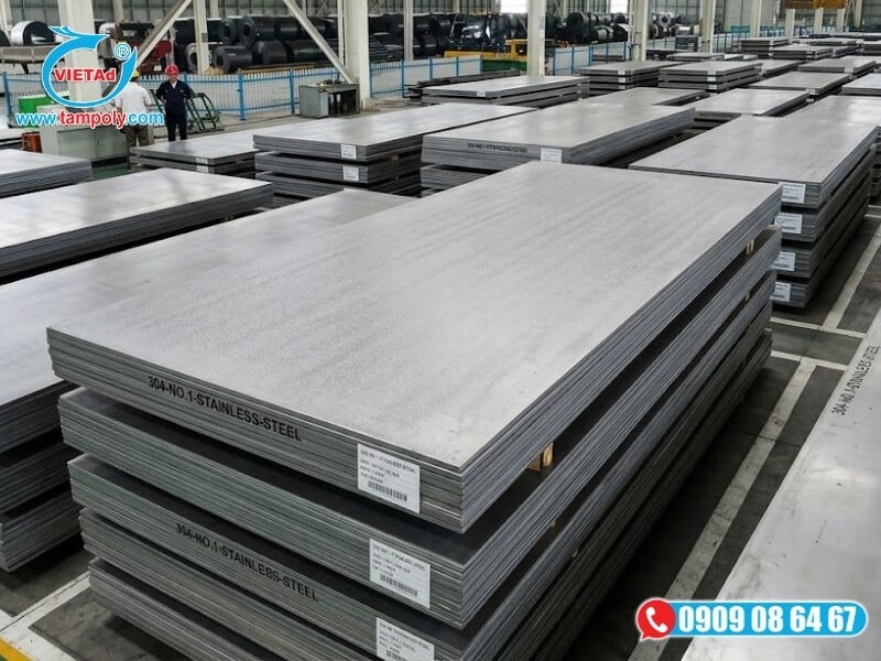 Tấm inox 304 dày 3mm bề mặt No.1 cán nóng mờ nhám chuyên dùng cho cơ khí hạng nặng