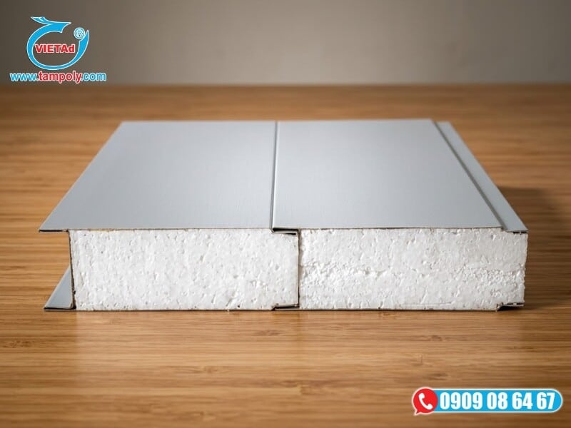 Tấm panel lõi xốp EPS có trọng lượng nhẹ, chuyên dùng làm vách ngăn và trần thả
