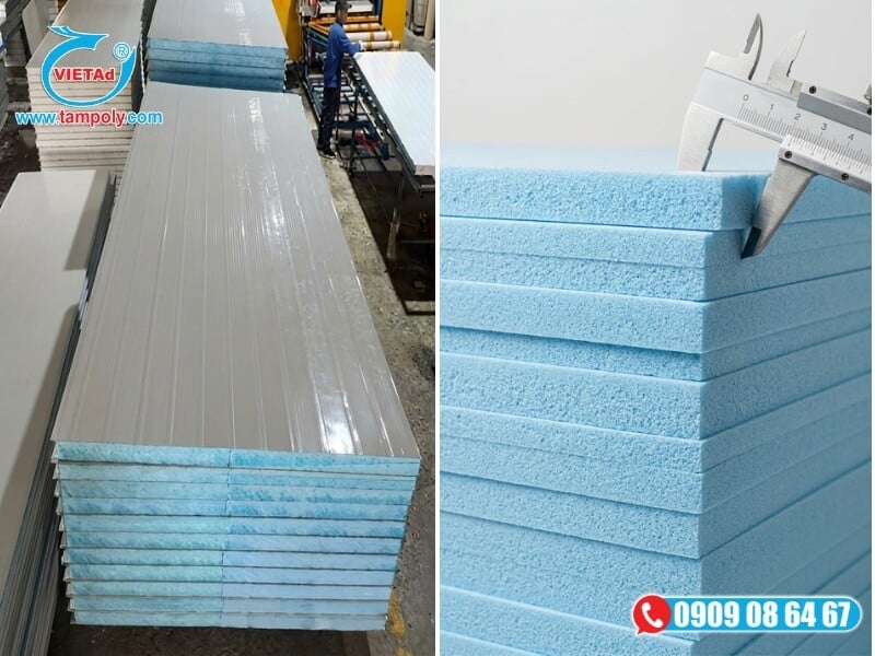 Tấm panel lõi xốp ép đùn XPS sở hữu cấu trúc khép kín chịu lực nén lớn và chống thấm nước cho bề mặt sàn