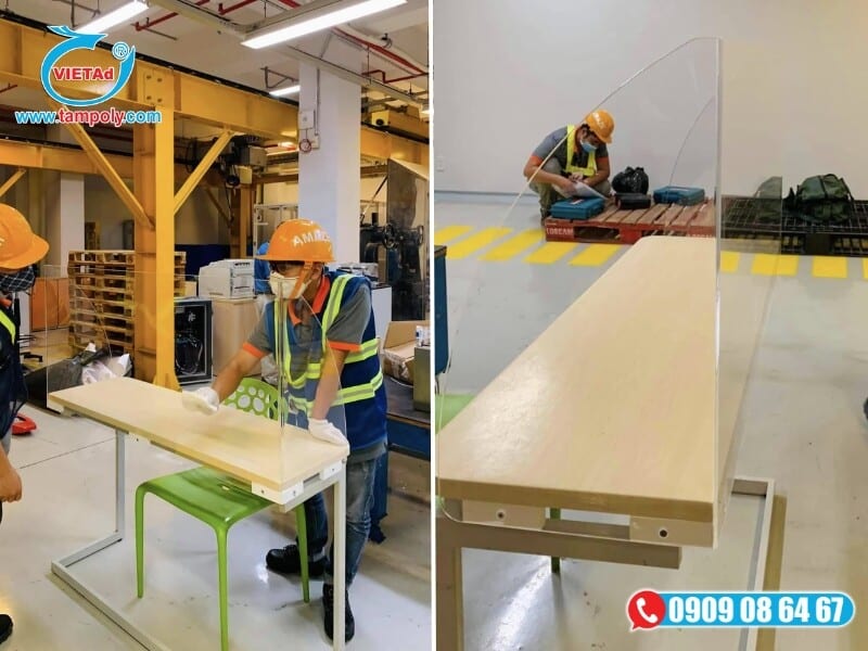 Tấm Mica SH làm tấm chắn trong suốt