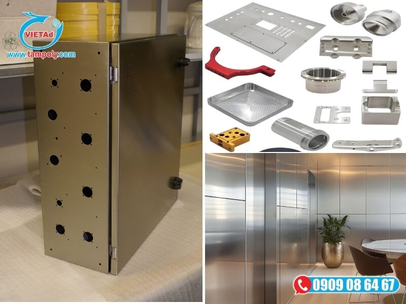 Các sản phẩm dân dụng và linh kiện công nghiệp được chế tạo hoàn thiện từ vật liệu tấm inox 430