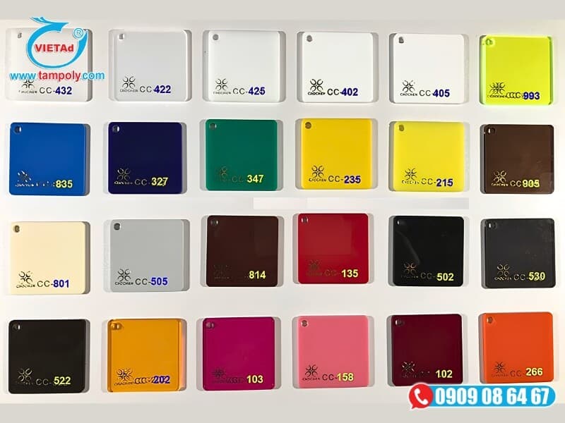 Mẫu thẻ Mica CC đa dạng màu sắc