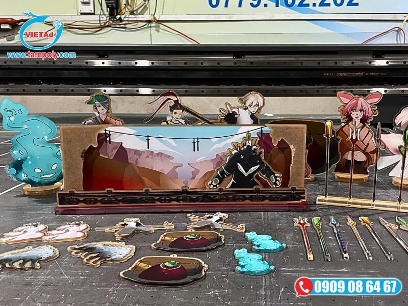Bộ lắp ghép trang trí sáng tạo từ chất liệu Mica trong in UV
