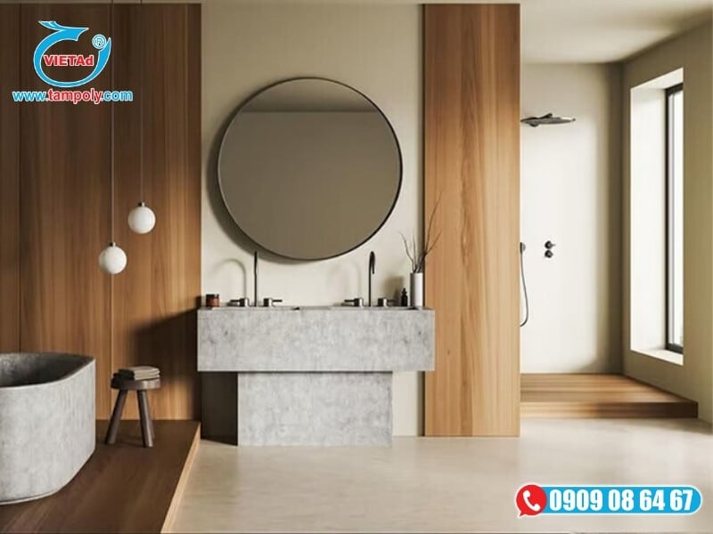 Ốp nhà tắm bằng tấm PVC, chống nước, không phồng rộp