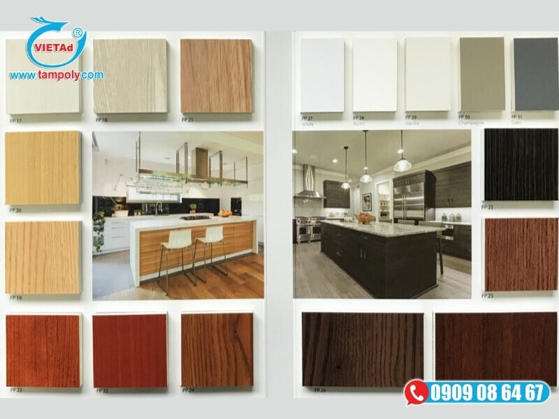 Tấm nhựa PVC vân gỗ đa dạng mẫu mã, màu sắc